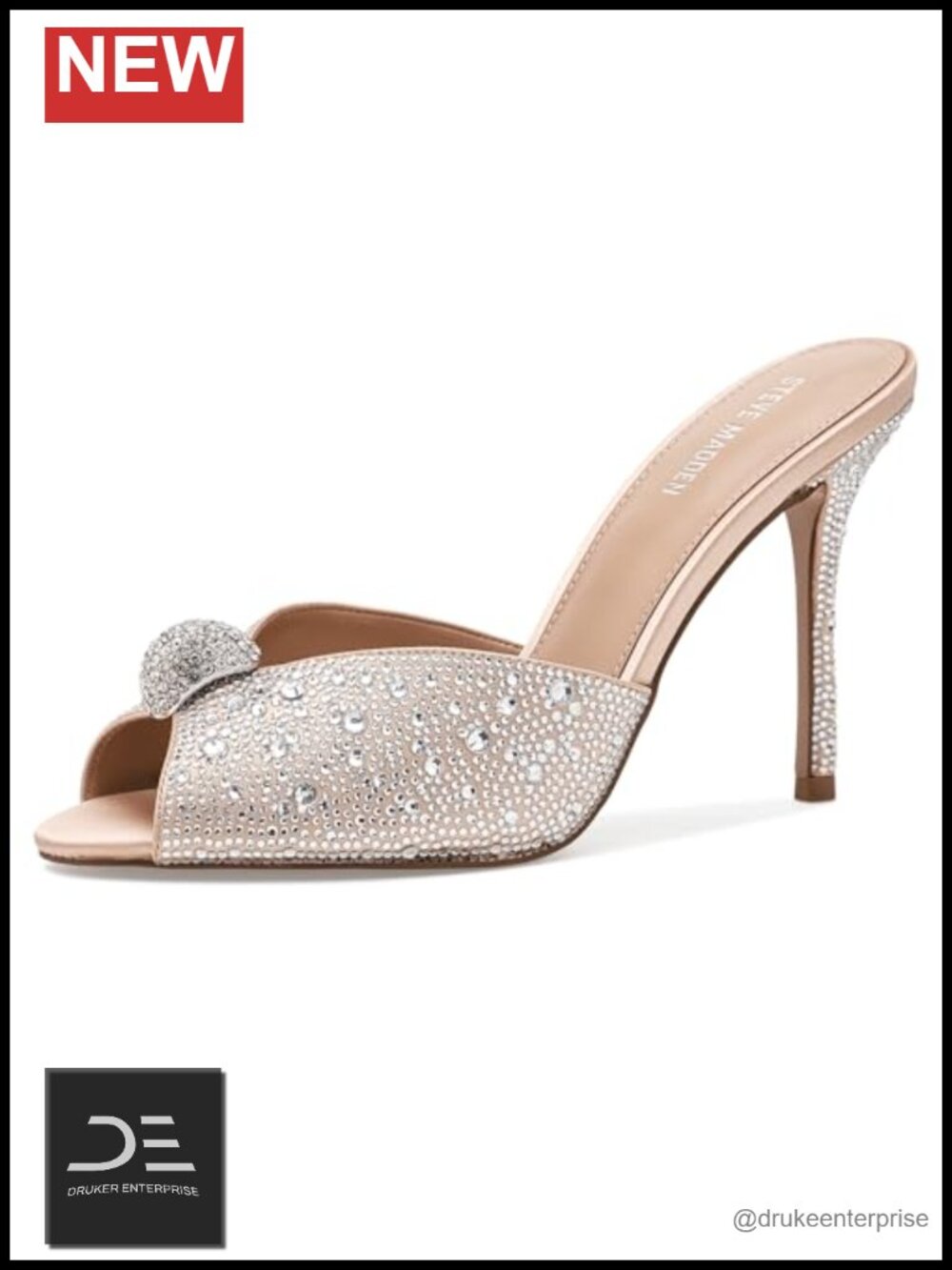 Sheer Mesh Peep-Toe Heels with Rhinestones Glow
